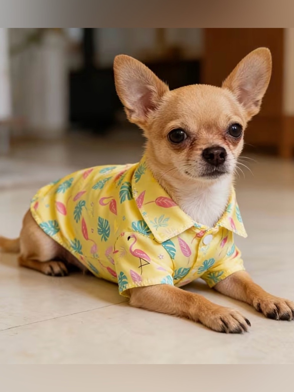 🩷 FREE WITH ANY PURCHASE Flamingo Tropical Hawaiian Pet Dog Cat Shirt Sz L or XL - Picture 4 of 8